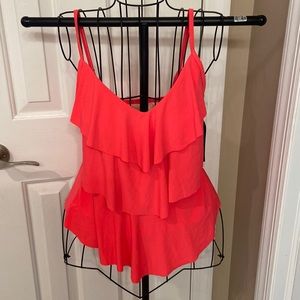 NWT AQUA Green Tankini TOP ONLY Size S 4-6  Built In Cups Adjustable Straps